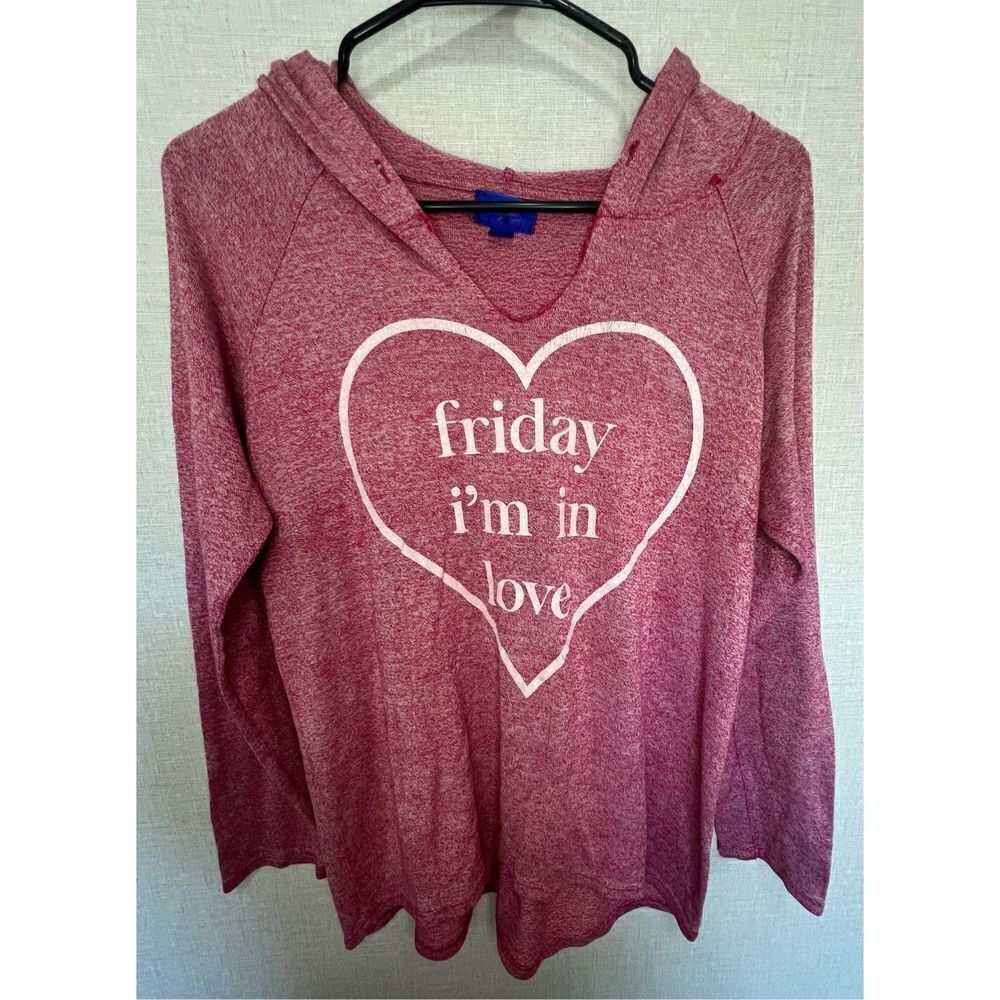 City Streets Lightweight Pink High/Low Hoodie With Heart Graphic